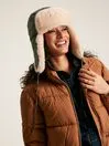Joules Hats Women Green Faux Fur Lined Trapper Hat