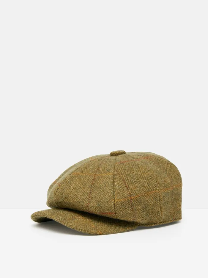 Joules Hats Women Green Tweed Baker Boy Hat