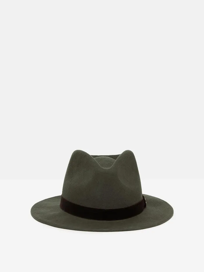 Joules Hats Women Khaki Wool Fedora Hat