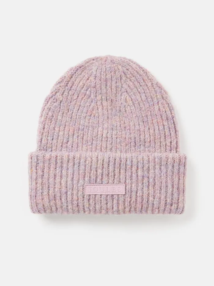 Joules Hats Women Lilac Oversized Knitted Beanie Hat