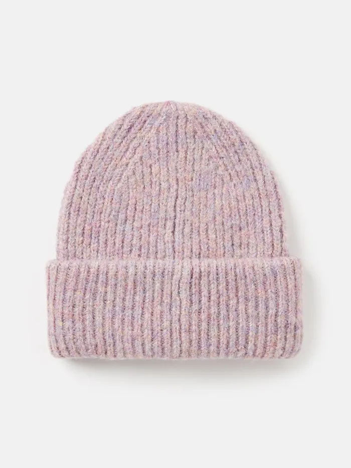 Joules Hats Women Lilac Oversized Knitted Beanie Hat