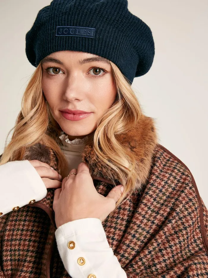 Joules Hats Women Navy Knitted Beret Hat