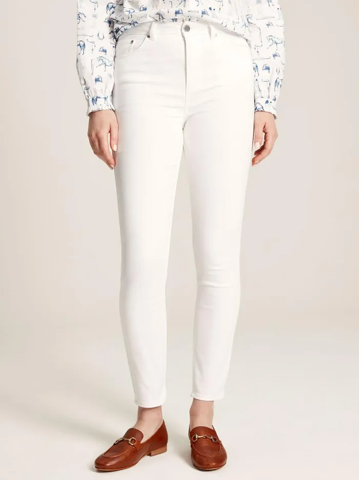Joules Jeans Women White Denim Stretch Skinny Jeans