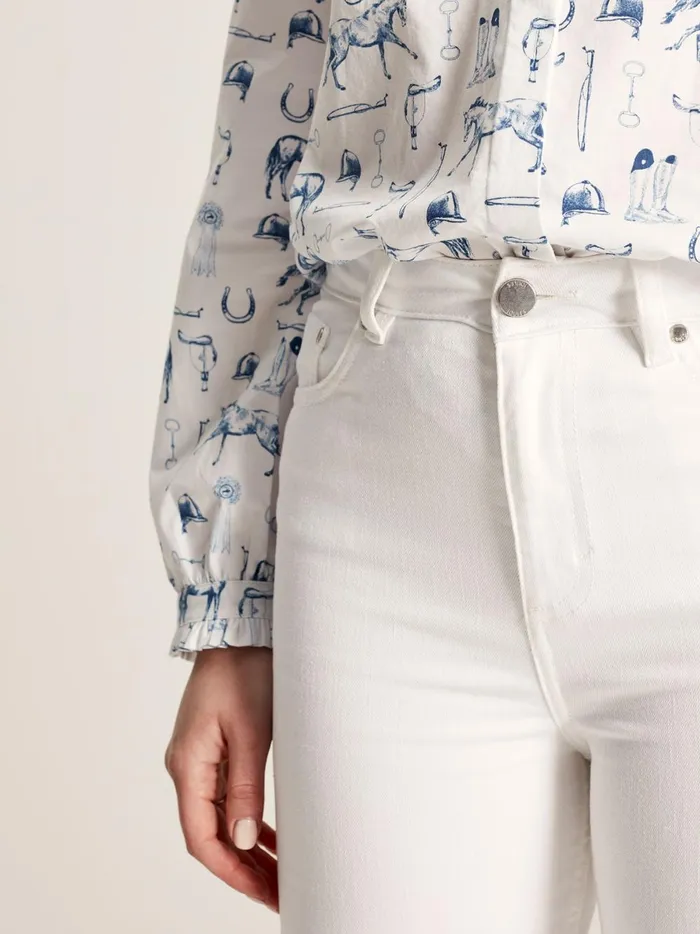 Joules Jeans Women White Denim Stretch Skinny Jeans