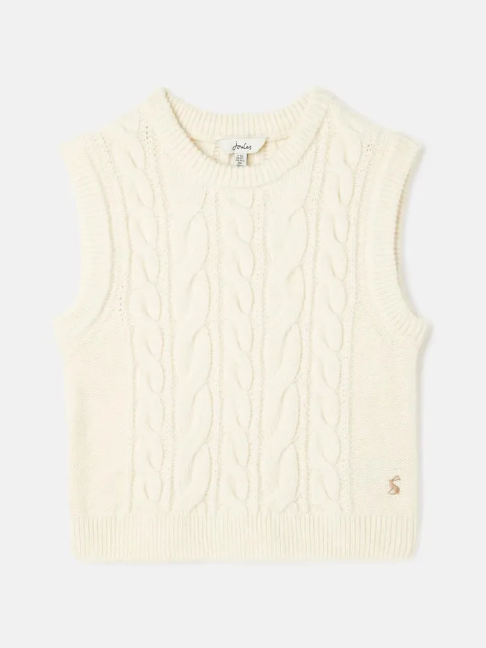 Joules Knitwear Girls Cream Knitted Vest