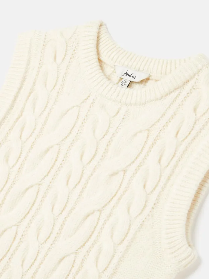 Joules Knitwear Girls Cream Knitted Vest
