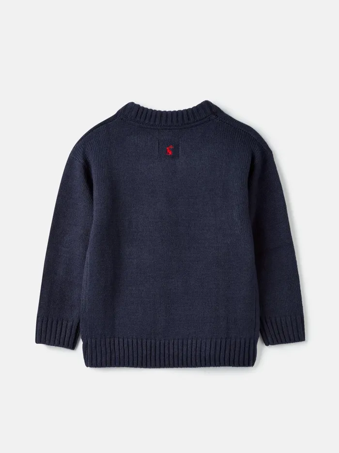 Joules Knitwear Girls Navy Horse Christmas Knitwear