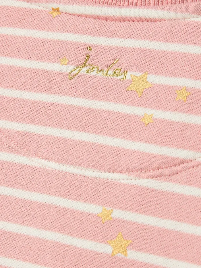 Joules Knitwear Girls Pink Striped Sweater Dress