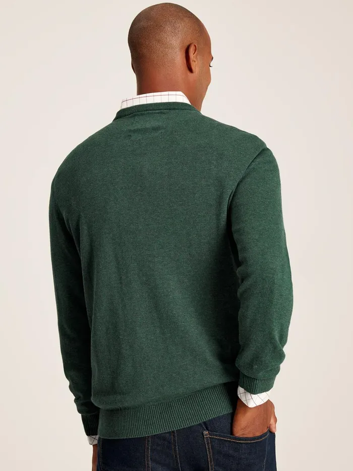 Joules Knitwear Men Green Cotton Crew Neck Jumper