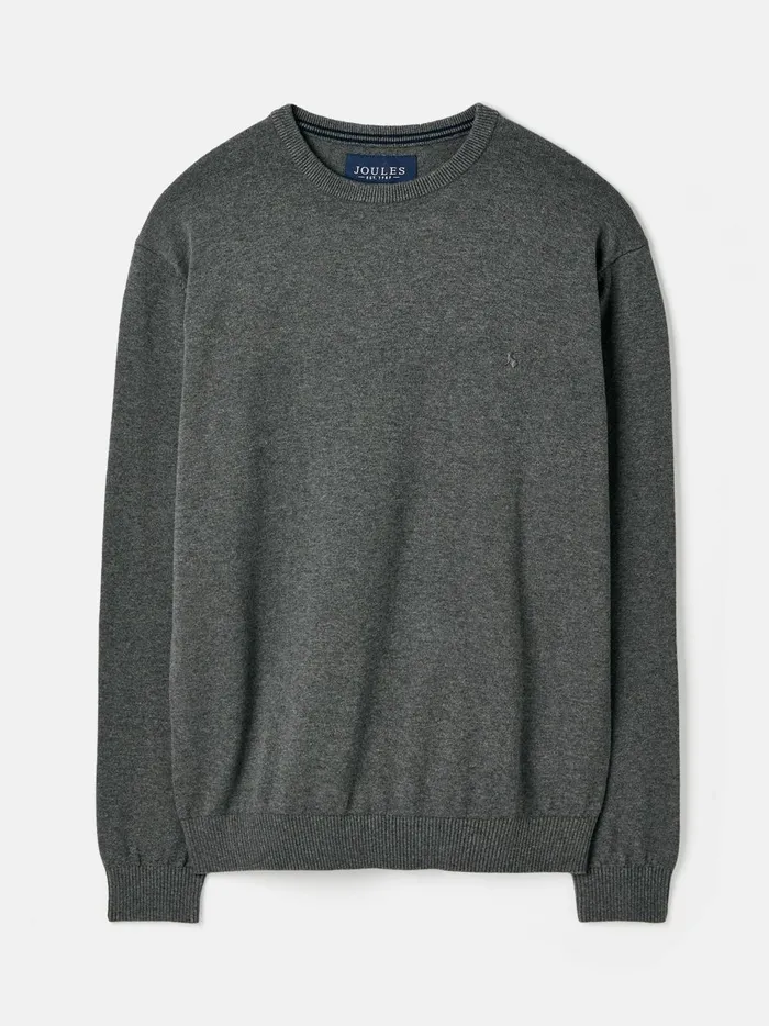 Joules Knitwear Men Grey Cotton Crew Neck Jumper