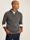 Joules Knitwear Men Grey Knitted Quarter Zip Jumper