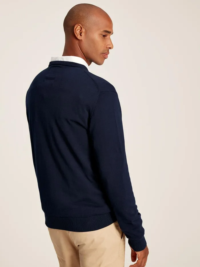 Joules Knitwear Men Navy Cotton Crew Neck Jumper