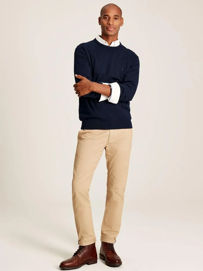 Joules Knitwear Men Navy Cotton Crew Neck Jumper
