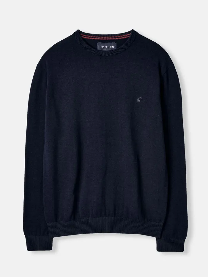 Joules Knitwear Men Navy Cotton Crew Neck Jumper