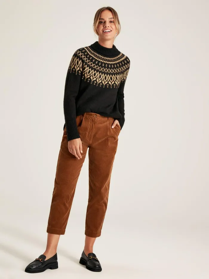 Joules Knitwear Women Black Fair Isle Jumper