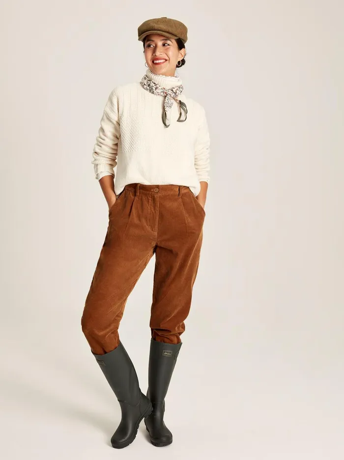 Joules Knitwear Women Cream Roll Neck Jumper