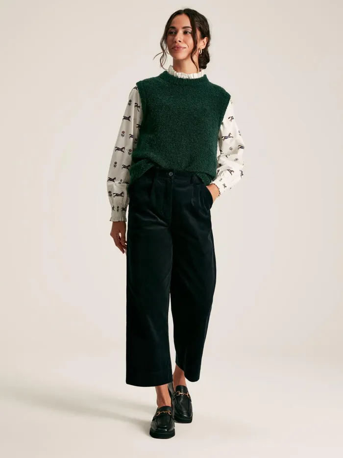 Joules Knitwear Women Green Boucl Vest