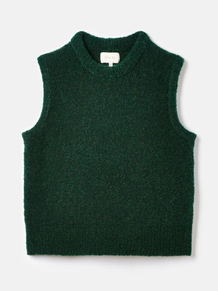 Joules Knitwear Women Green Boucl Vest