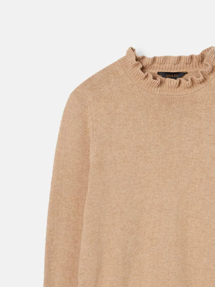 Joules Knitwear Women Natural Frill Neck Jumper
