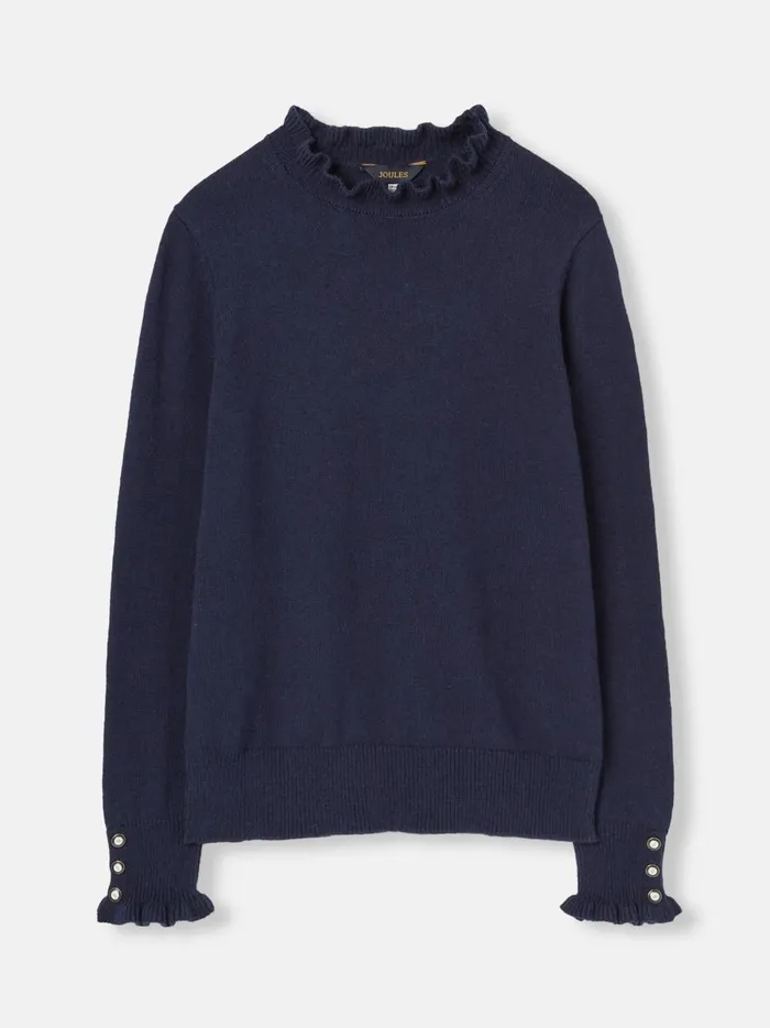 Joules Knitwear Women Natural Frill Neck Jumper