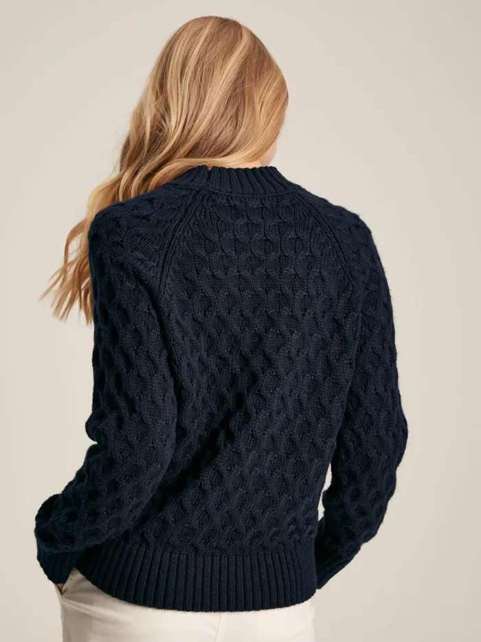 Joules Knitwear Women Navy Honeycomb Stitch Jumper
