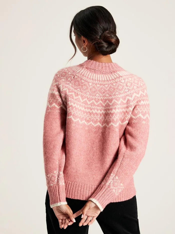 Joules Knitwear Women Pink Fair Isle Jumper
