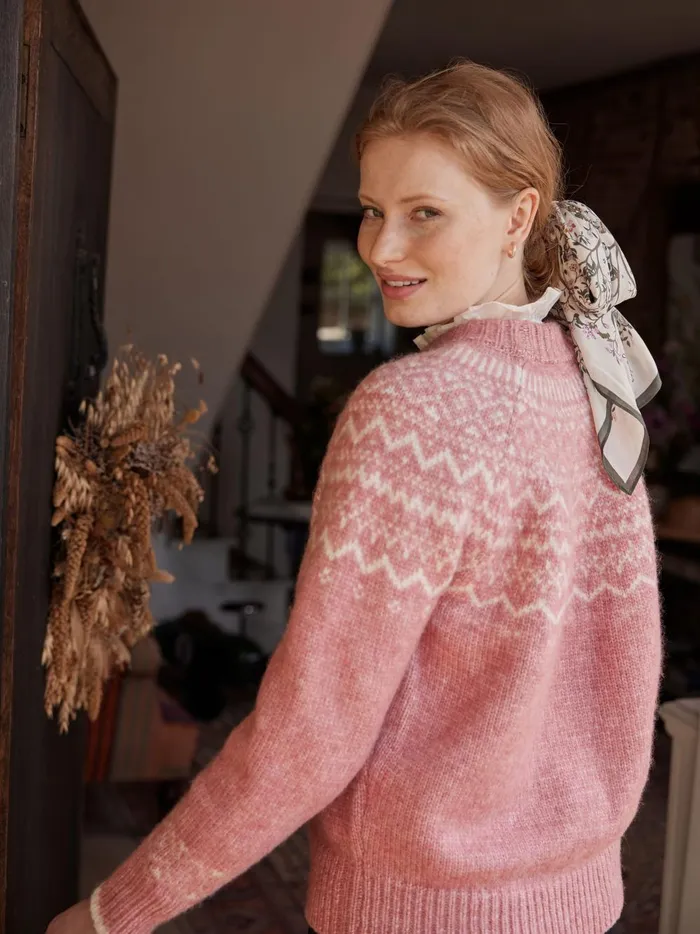 Joules Knitwear Women Pink Fair Isle Jumper