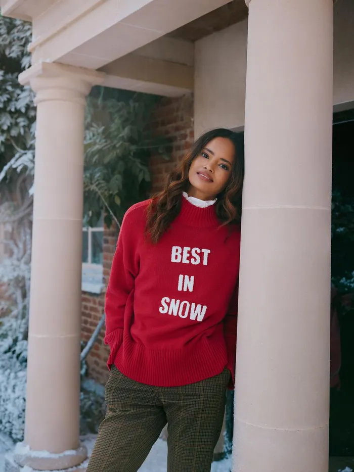 Joules Knitwear Women Red Best In Snow Jumper