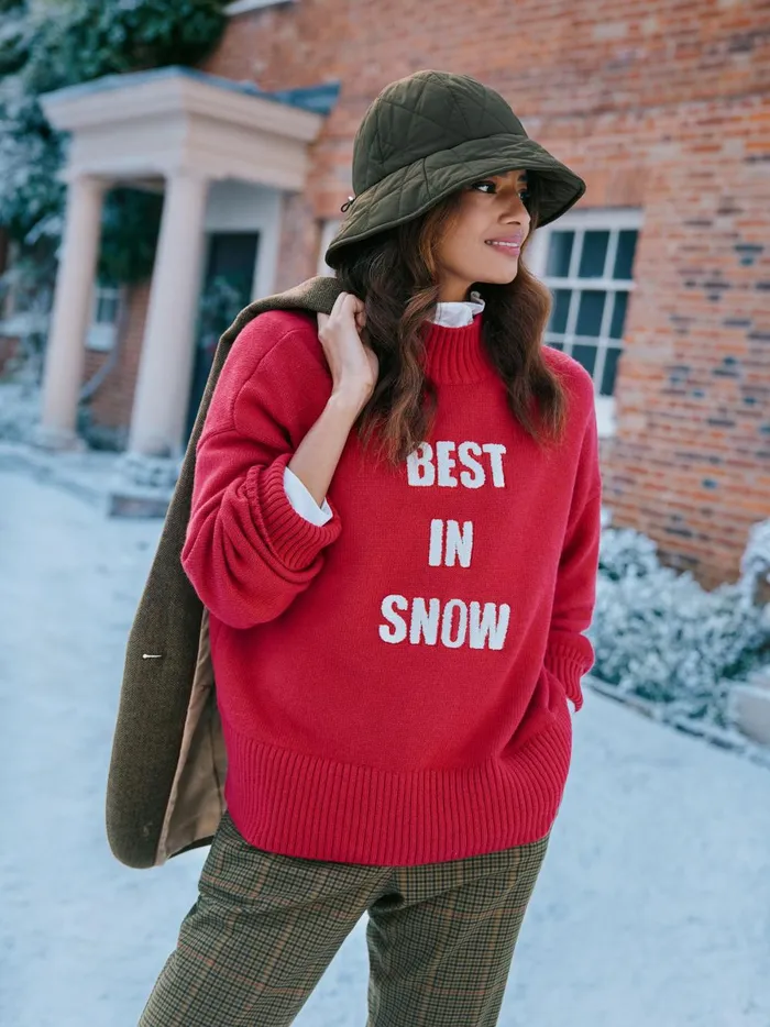 Joules Knitwear Women Red Best In Snow Jumper