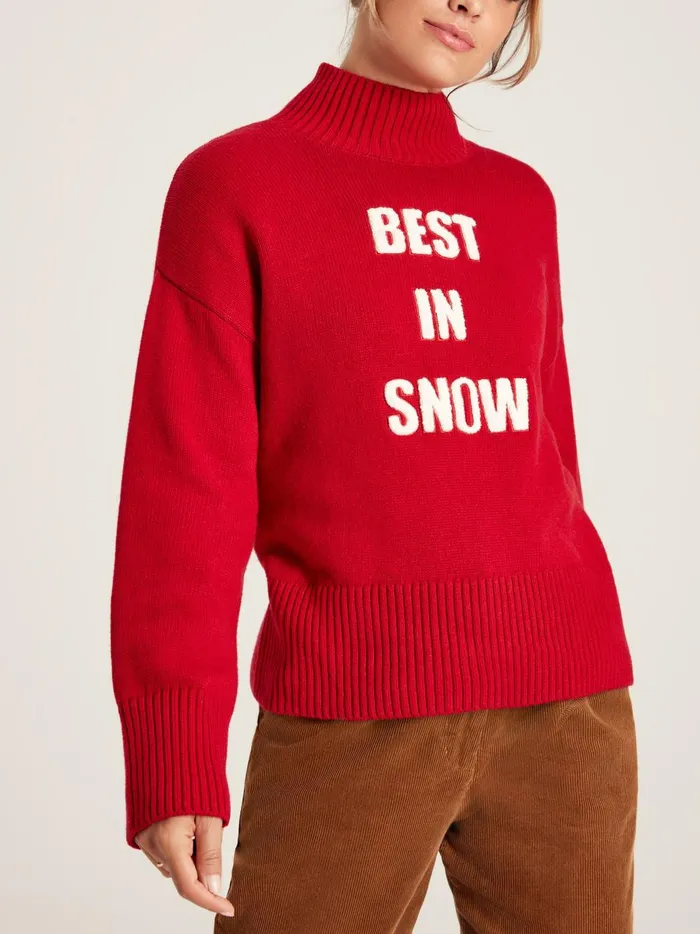 Joules Knitwear Women Red Best In Snow Jumper