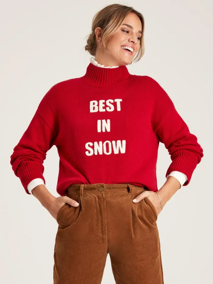 Joules Knitwear Women Red Best In Snow Jumper