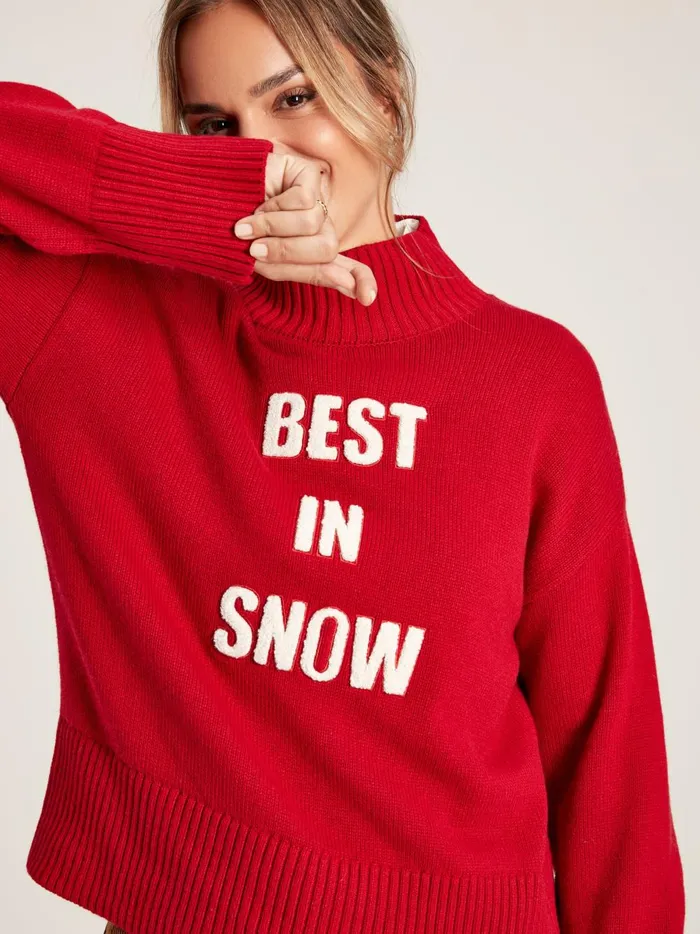 Joules Knitwear Women Red Best In Snow Jumper