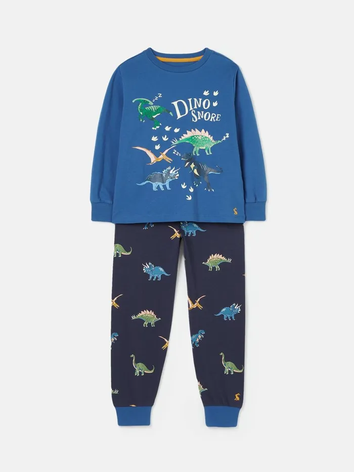 Joules Nightwear Boys Blue Glow In The Dark Pyjama Set