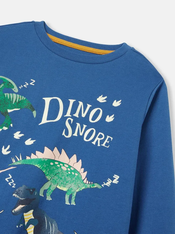 Joules Nightwear Boys Blue Glow In The Dark Pyjama Set