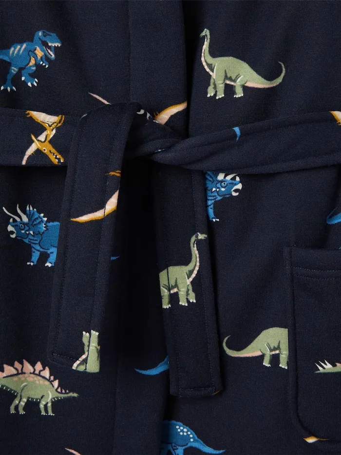 Joules Nightwear Boys Navy Blue Fleece Lined Dressing Gown