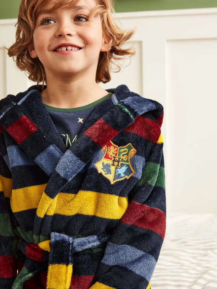 Joules Nightwear Boys Navy Harry Potter Fleece Dressing Gown