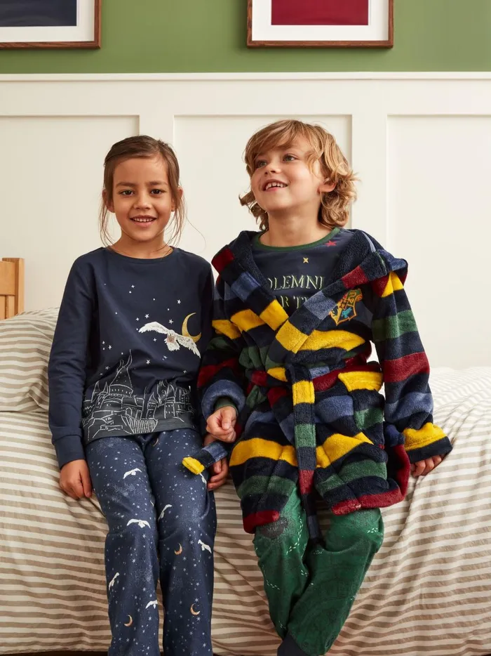 Joules Nightwear Boys Navy Harry Potter Fleece Dressing Gown