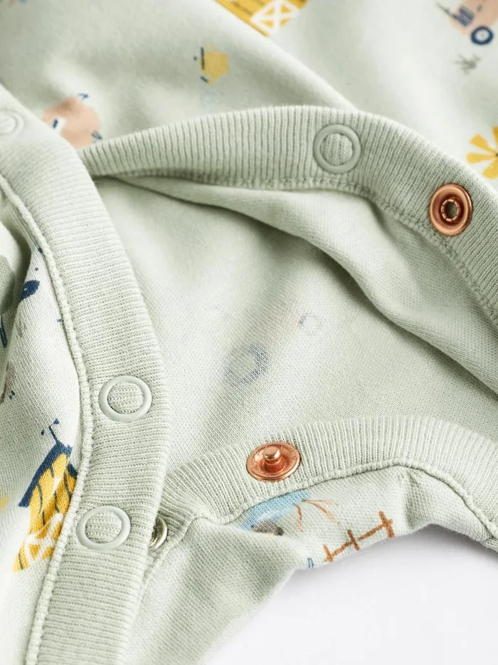 Joules Nightwear Boys Next Mint Green Baby Sleepsuits 3 Pack