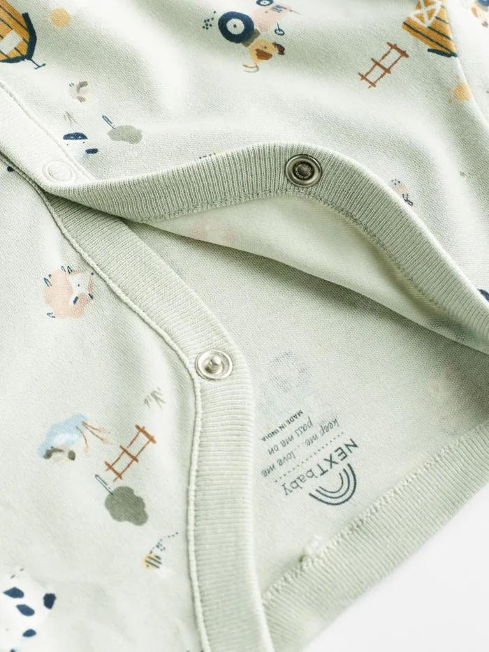 Joules Nightwear Boys Next Mint Green Baby Sleepsuits 3 Pack
