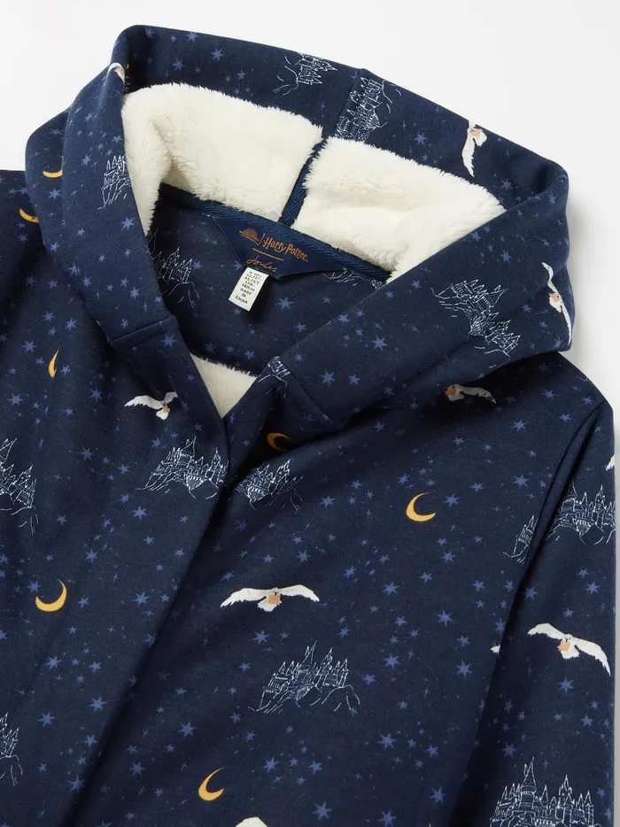 Joules Nightwear Girls Navy Harry Potter Fleece Dressing Gown