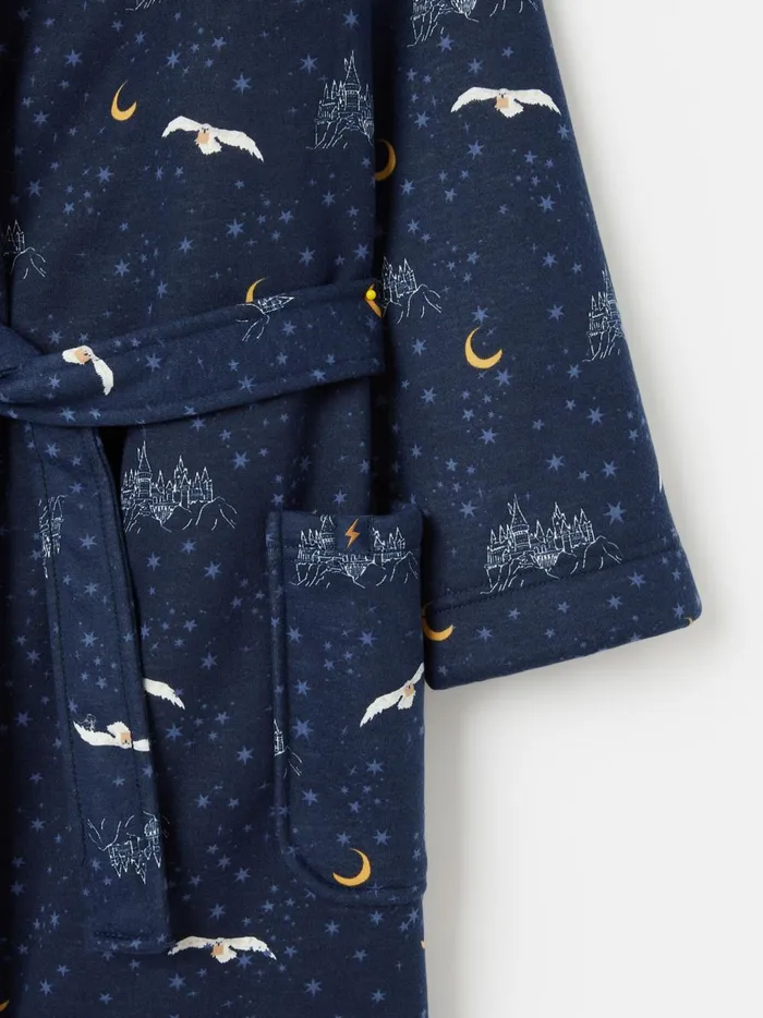 Joules Nightwear Girls Navy Harry Potter Fleece Dressing Gown
