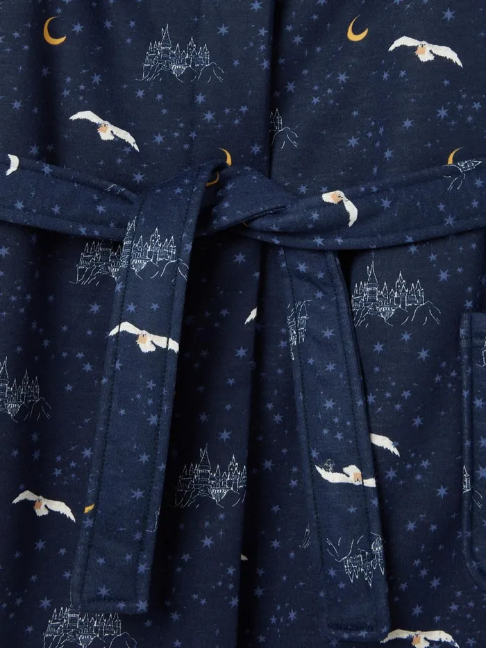 Joules Nightwear Girls Navy Harry Potter Fleece Dressing Gown