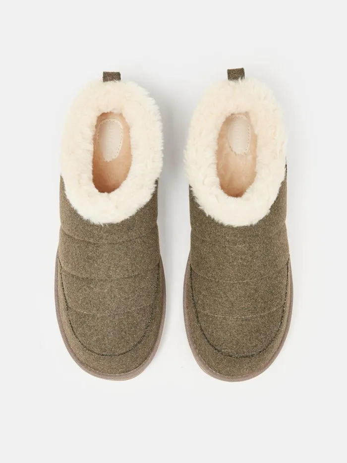 Joules Nightwear Men Tan Brown Faux Fur Lined Slippers