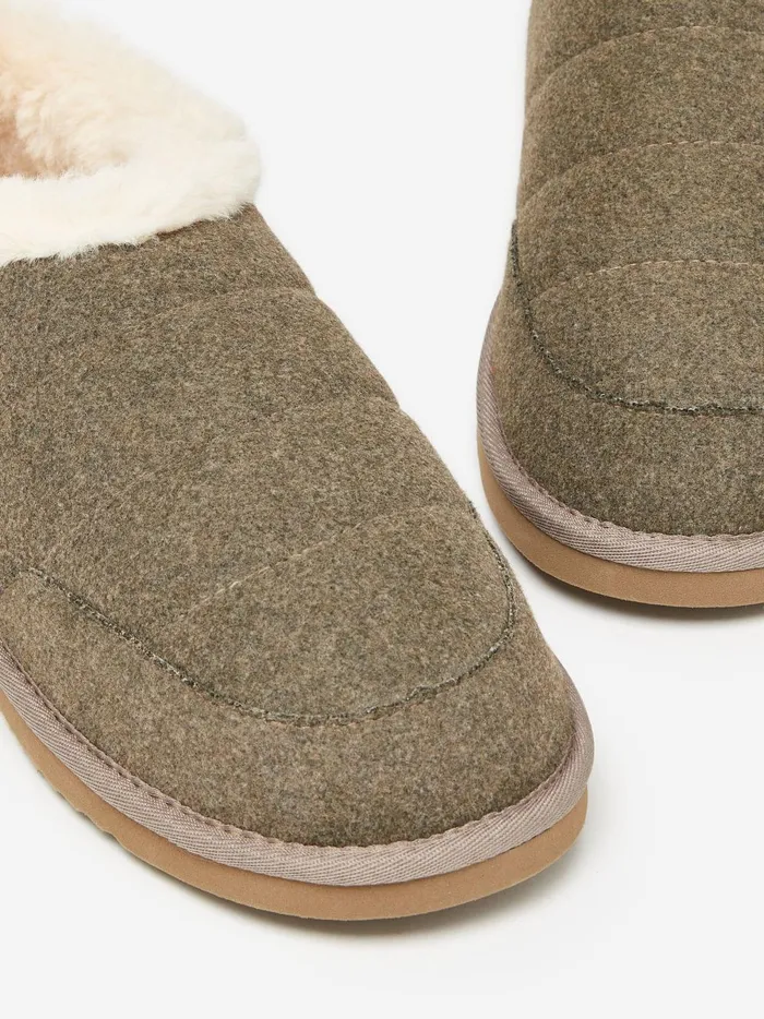 Joules Nightwear Men Tan Brown Faux Fur Lined Slippers