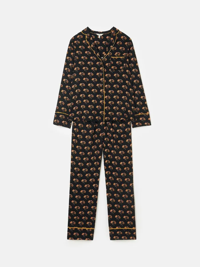 Joules Nightwear Women Black Floral Pyjama Set
