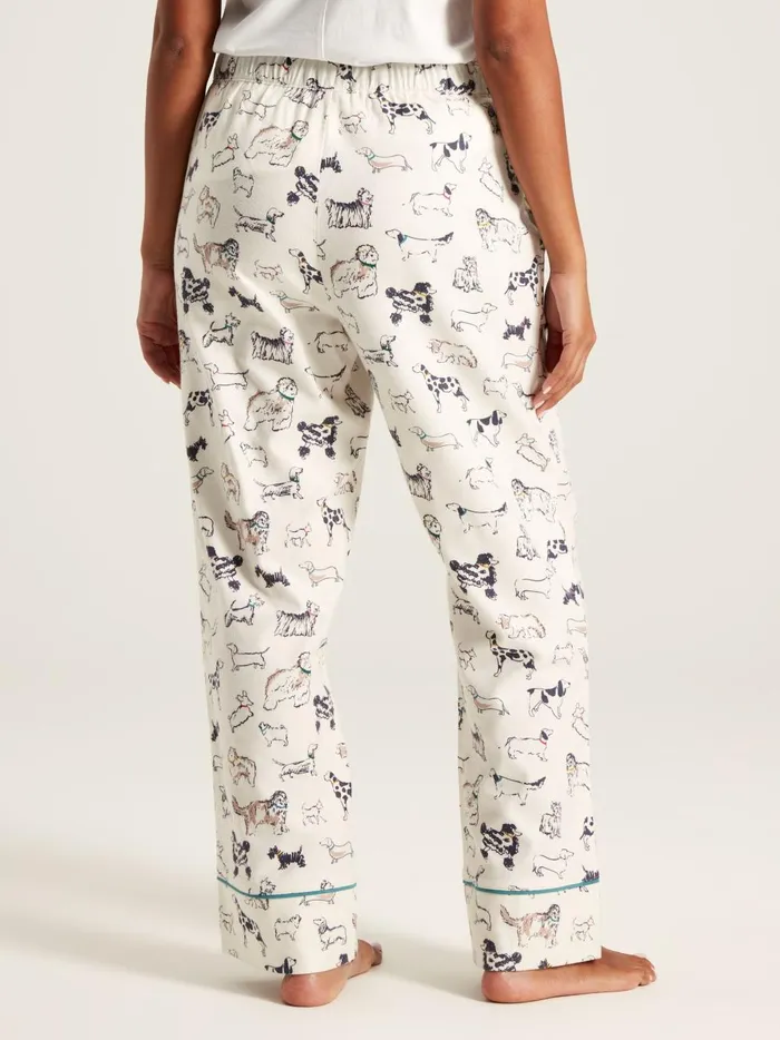 Joules Nightwear Women Cream Dog Print Cotton Pyjama Bottoms