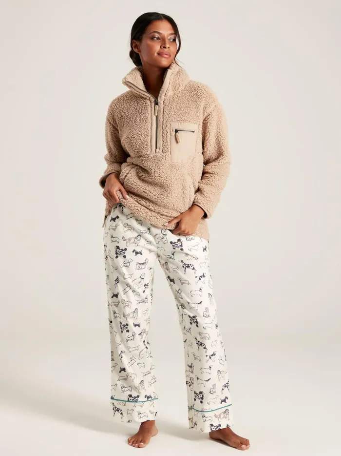 Joules Nightwear Women Cream Dog Print Cotton Pyjama Bottoms