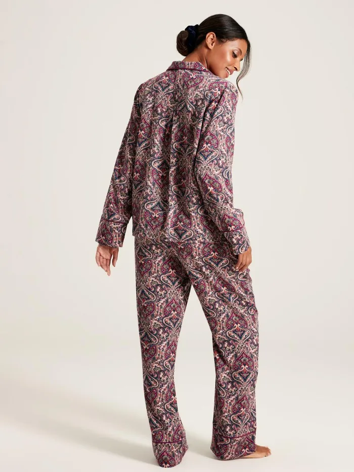 Joules Nightwear Women Dark Pink Paisley Pyjama Set