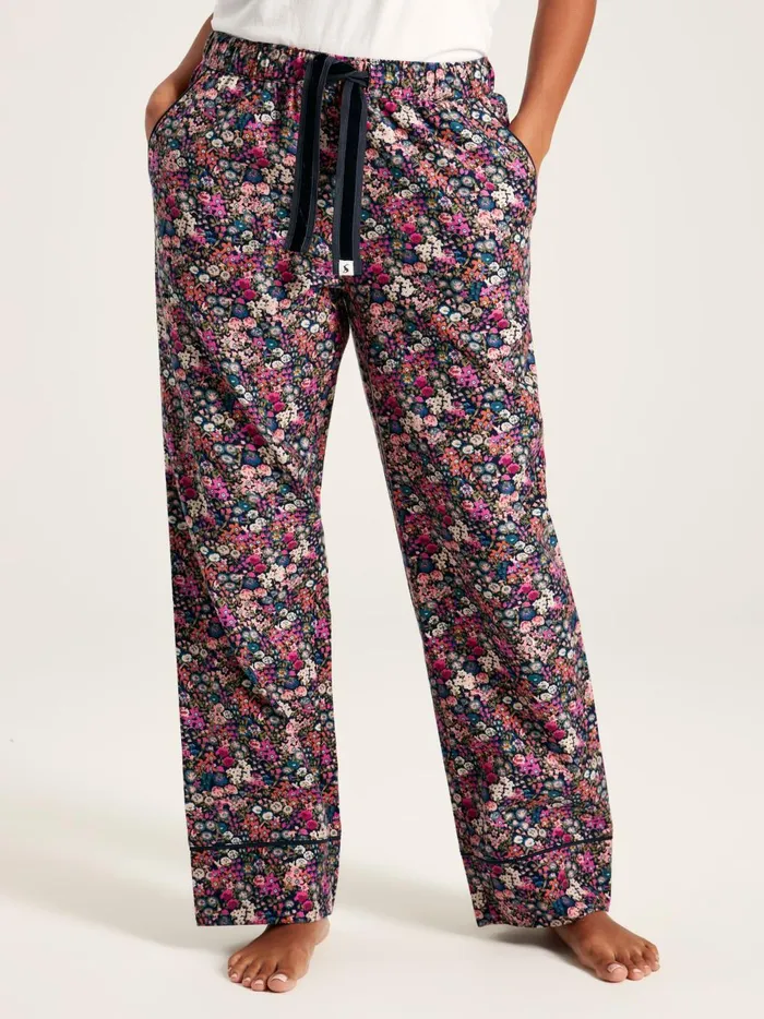 Joules Nightwear Women Navy Floral Cotton Pyjama Bottoms