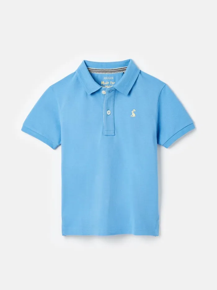 Joules Polo Shirts Boys Blue Pique Cotton Polo Shirt